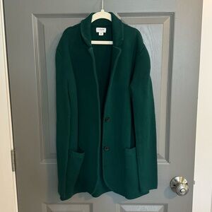 J Crew Collared Sweater Blazer - Green - XXS